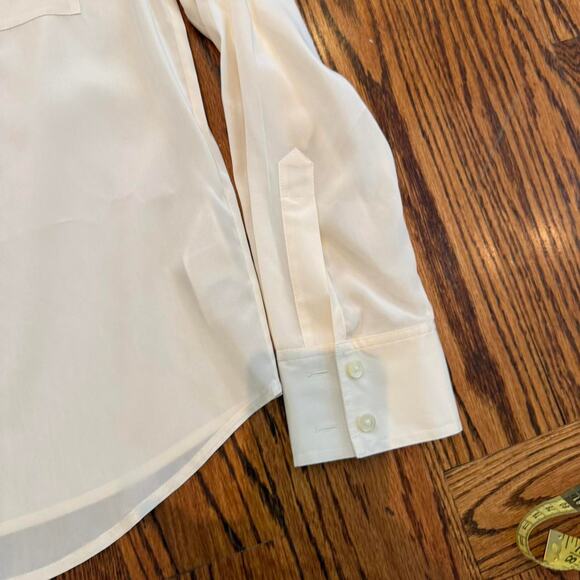 Cream DKNY button up silk blouse - Picture 4 of 8
